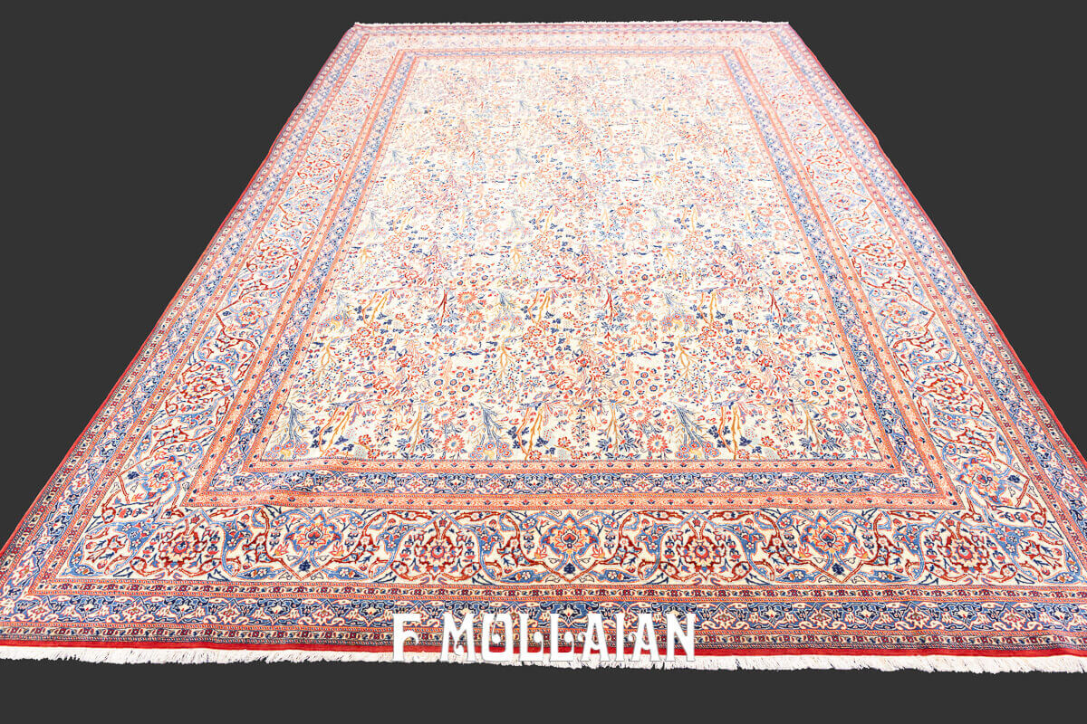 All-over Persian Nain Tudeshk Hand-knotted Semi-Antique Rug n°:360465